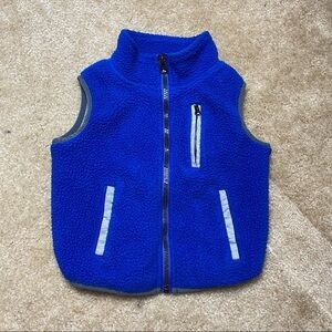 J Khaki Royal Blue Little Boys Zip Up Vest Size 2T